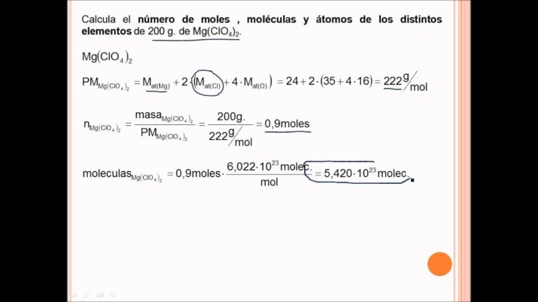 ¿Cuál es el número de moléculas en un mol?