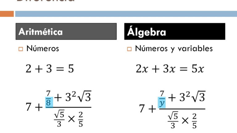 ¿Diferencia entre cálculo aritmético y algebraico?